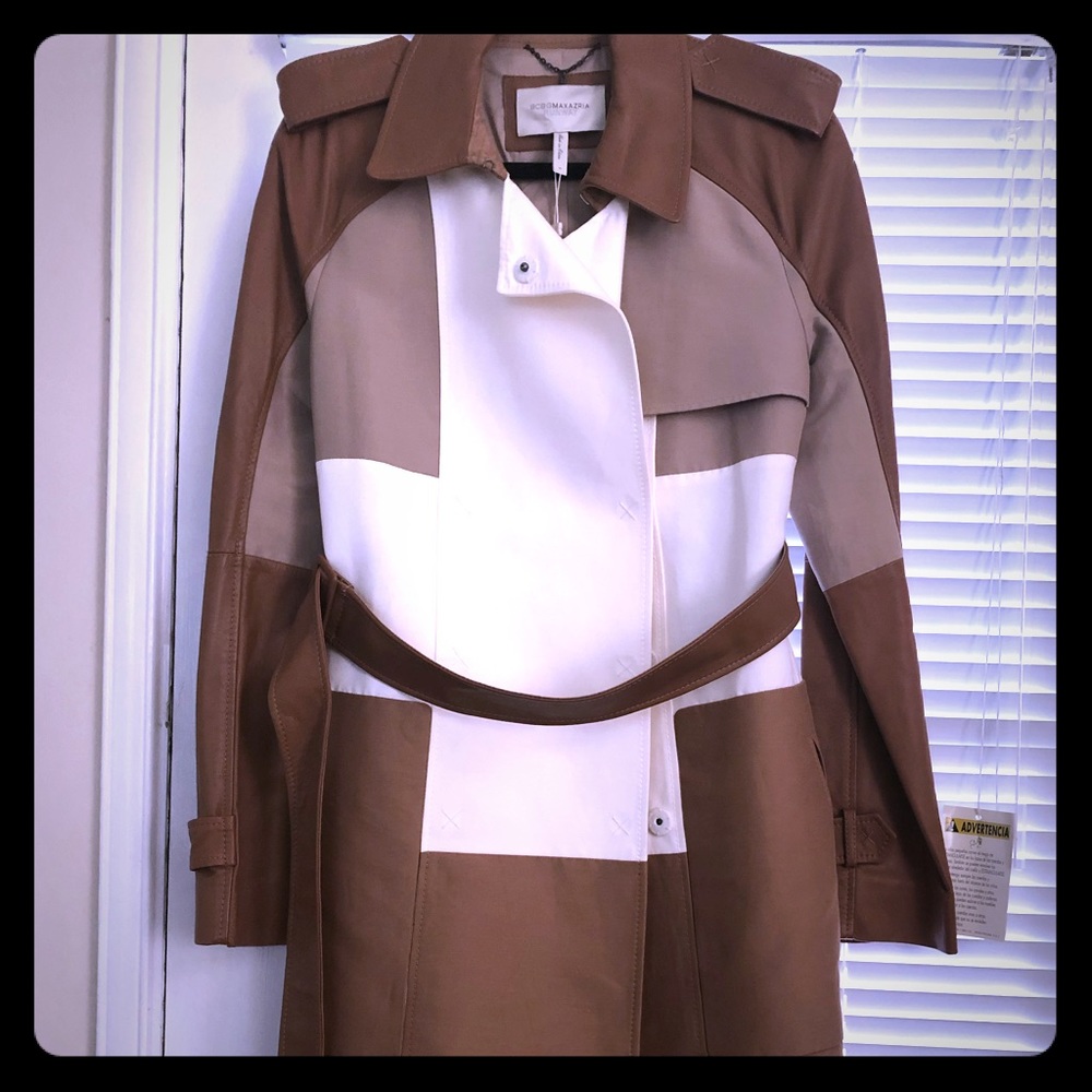 NWT BCBG Maxazria Runway Color block trench coat